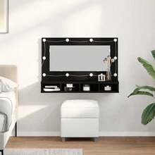 vidaXL Spiegelschrank Schwarze Eiche 90 X 31,5 X 62 Cm Holzwerkstoff - nero - Visualizzare 1