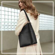 Minimalist And Elegant Large-Capacity Women's Tote Bag, Fashionable Women's Crossbody Bag, Waterproof Women's Shoulder Bag, Leather Women's Crossbody Wallet, Stylish Women's Handbag With Shoulder Strap, Black - Multicolor - View 2