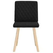 vidaXL Esszimmerstühle 2 Stk. Schwarz Stoff - Black - View 3