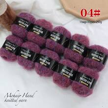 10 Balls/Pack, Long Mohair Alpaca Knitted, Knitting Yarn For Sweaters, Vests, Shawls, Hand-Knitting Yarn In Multiple Colors, Fine Mohair, Warm And Skin-Friendly