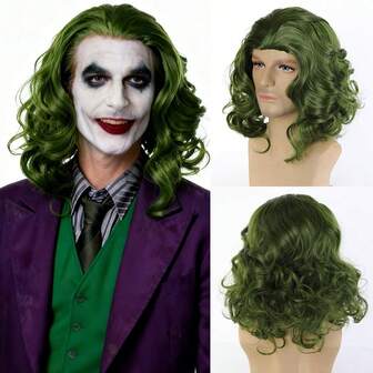 Green Clown Wig For Men And Women, Perfect For Clown Costume, High-Temperature Fiber Wig Suitable For Parties And Anime Cosplay