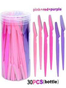 30pcs Eyebrow Trimmer Set, Eyebrow Trimmer, Long Handled Eyebrow Trimmer, Beauty Tool, Used For Eyebrow Trimming, Razor, Precision Exfoliating Tool Eyebrow Trimmer, Facial Razor Blade, Eyebrow Trimmer Blade And Razor With Protective Cover, Used For Removing Facial And Body Hair, Suitable For Travel, Suitable For Both Men And Women. 5/10pcs.