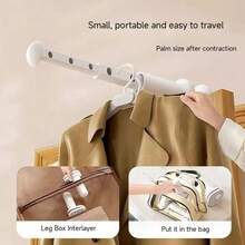 1/2 piezas Percha plegable y extendida para viajes, gruesa, portátil para viajes de negocios y al aire libre. Tendedero telescópico multifuncional, fácil de instalar y transportar.