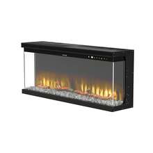 Yitahome 102cm 3 In 1 Electric Fireplace, Wall Mounted, Recessed, Freestanding Electric Fire, 12 LED Color Flame Effect, Remote Control & Real Logs, Crystal & Log Set -By GeoTower - Black - View 9