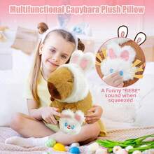 Capybara Plush With 10 Pcs Clothes & Accessories,Stuffed Animals, 10.2 In Cute Capybara Plush Toys,Birthday Gifts&Dress Up Cute Plushies Boys/Girls (Daily)Plush Toy - 兔白 - 查看 8