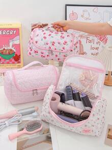 1 Túi đựng đồ du lịch họa tiết bướm và hoa, Túi đựng máy sấy tóc cỡ lớn màu hồng có lớp đệm, Túi du lịch chống bụi, Phù hợp với tất cả các dụng cụ và phụ kiện tạo kiểu tóc đa năng, Túi đựng đồ bằng cotton có tay cầm, Thích hợp sử dụng tại nhà, khi đi du lịch, nghỉ lễ và đi học, Vật dụng cần thiết cho phòng ngủ, Quà tặng cho phù dâu, Quà tặng cho mẹ, Quà sinh nhật, Quà năm mới, Quà Giáng sinh, Quà Valentine - Nhiều màu - Xem 4