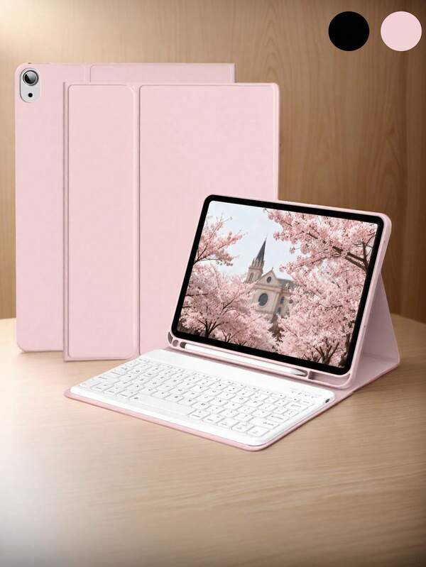 Keyboard Case Compatible With Samsung Galaxy Tab And IPad , Redmi Pad Se, With Detachable Wireless Bluetooth Keyboard (150mAh) And Pencil Holder