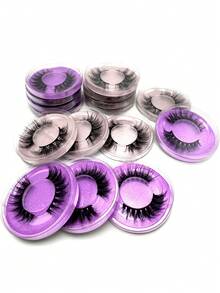 10/16/21 Pairs Fluffy&Thick 3D False Eyelashes With Glitter Paper Box,Lashes Bulk Christmas Gifts,3D Cat Eye Eyelashes Natural Soft,Protable, Makeup Manga Lashes,Dramatic Messy Mink Lashes Wispy, Individual Package Faux Mink Lashes Wholesale - 黑色 - 查看 4