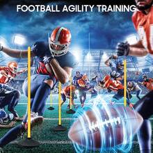 CENLEN The Agility Training Rod Equipment Consists Of Six 59.06inch Flexible Agility Rods, Six 2.2LB Rubber Bases For Speed Training, Football Training, And Football Cones For Basketball Players - Yellow - View 8