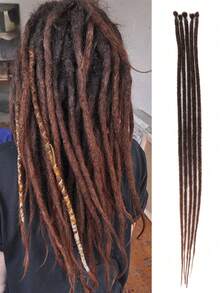 24 Inch Braided Hair Extensions 5 Strands Fine 0.6cm Synthetic Handmade Reggae Hairstyle Hip Hop Soft Braided Hair Extensions - Multicolor - View 10