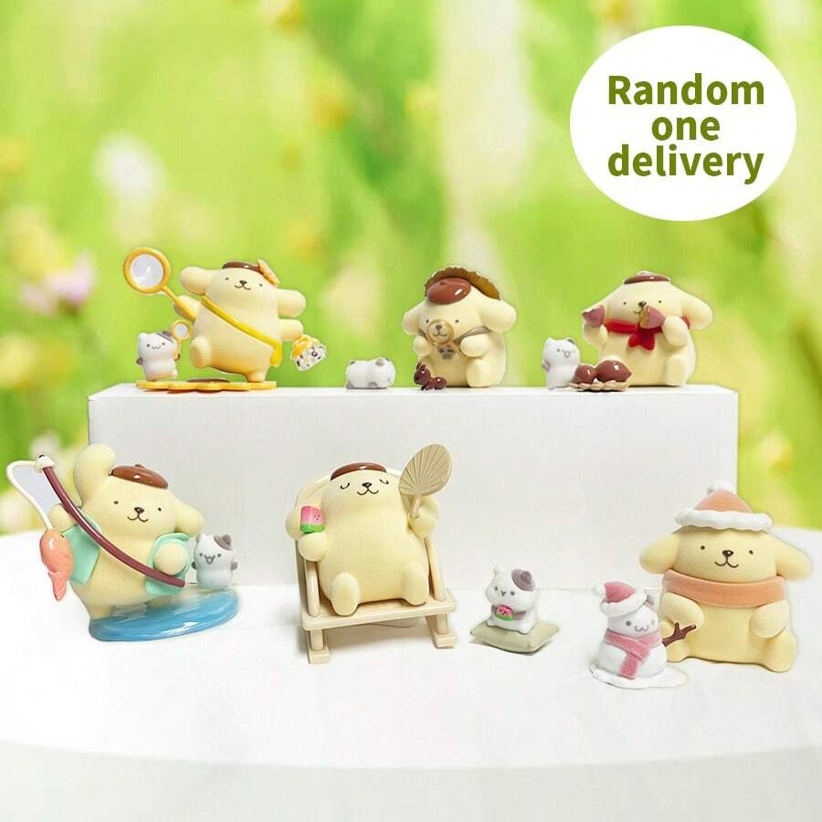 Miniso Hộp bí ẩn hình chú chó Pudding của Sanrio, thuộc bộ sưu tập theo mùa dành cho trẻ em, được làm từ chất liệu ABS bền chắc, màu sắc tươi sáng kết hợp các yếu tố theo mùa, thích hợp để trang trí văn phòng và phòng học, cũng thích hợp làm quà tặng ngày Valentine (Giao ngẫu nhiên 1 sản phẩm)