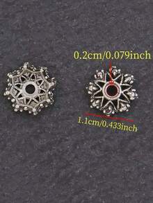 50/20 Stücke Schmuck Bastel-Set. Gravierte Cut Out Perlenkappe, Abstandsperlen. DIY Schmuckzubehör. Perfekt zum Kombinieren mit allen Arten von Armbändern, Halsketten und anderem Schmuck, Perlen zum Schmuckbasteln, Armband Bastel-Set, Bastelbedarf für Erwachsene, Basteleien, Charms, Perlen, Bastel-Set, Weihnachtsdekoration, Schlüsselanhänger Zubehör - Verschiedenfarbig - Übersicht 3