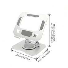 This Year's New 360-Degree Rotating Alloy Flat Stand, Featuring Shock-Absorbing Bearings For Support, Quick Folding Design And A Stable Ergonomic Phone/Tablet Stand - Modern, Elegant And Durable Structure, Suitable For Watching TV Programs And Entertainment (Silver) - bạc - Xem 3