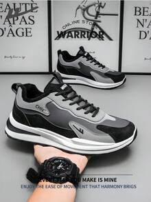 Warrior Comfortable Street Style Snow Boots For Men Autumn And Winter Comfortable Running Shoes Modest Style Casual Yet Sleek Sneakers Applicable Throughout The Year Wear-Resisting All-Day Wear Training Sneakers Warm Thermal Lined Sneakers - Black/Gray - View 2