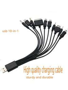 USB 1 转 10 手机通用充电线/设备多功能圆头 10 合 1 充电线 Type-C 电源线 - 彩色 - 查看 1
