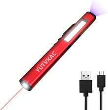 Linterna 4 en 1 con Luz Blanco, Rojo, UV y COB - Portatil, Recargable, Base IPX5 Magnética, para Detectar Orina de Mascotas, Sala de Conferencias, Camping - Rojo - Ver 13