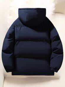 1pc Teen Boy Casual Hooded Outdoor Jacket, Wind-Resistant Thick Warm Cardigan Coat For Spring, Autumn, Winter