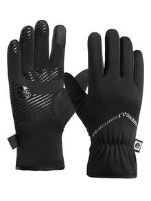 1 par de guantes gruesos de dedo completo para hombres, adecuados para salidas de invierno, ciclismo, senderismo, actividades al aire libre, calidez diaria, diseño antideslizante de la palma, compatible con pantalla táctil - Multicolor - Ver 9