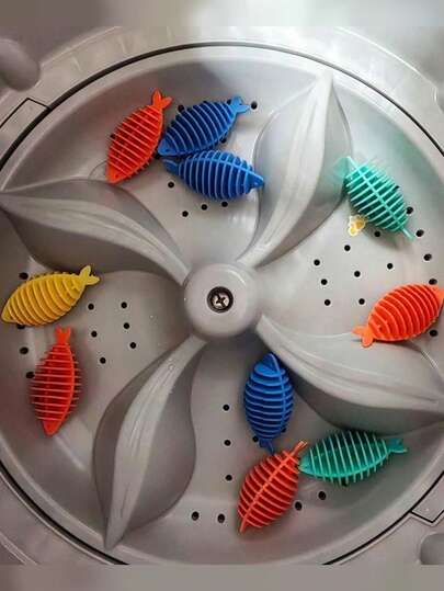 Removedor de pelusa reutilizable de ropa, colector de pelusa en forma de pez de silicona, removedor de pelo de mascotas para ropa, mantas, toallas, colector de pelusa eficiente para lavadora, removedor de pelo de gato/perro, herramienta de lavandería para el hogar, fácil de quitar la pelusa de la tela, artículo esencial para la lavandería, artículos de limpieza, lavadora, colector de pelusa, colector de pelo de mascotas, removedor de pelo de mascotas reutilizable, herramienta de limpieza de ropa, accesorio de lavandería para ropa talla grande limpia