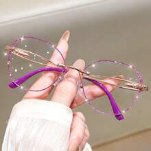 cabecade Gafas de lectura con marco redondo elegante y brillante, unisex, gafas de ordenador de moda, rango de aumento de +1.0 a +4.0 - Transparente - Ver 7