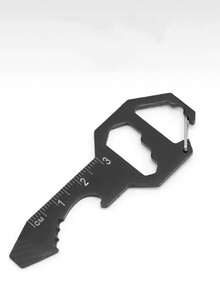 1pc Multifunctional Bottle Opener Keychain Tool, Stainless Steel 6-In-1 Men's Keychain Gift - Bottle Opener, Wrench, Screwdriver, Metric Ruler, Rope Cutter, Car Keychain, Everyday Carry Bag And Backpack Tool Car Accessories Bag Charm Backpack For School Cute Goth Y2k