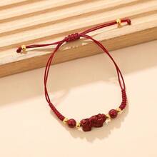 1条可调节风水貔貅朱砂手链，传统手工编织，配以金珠，寓意吉祥，设计精致优雅，适合日常佩戴、会议及馈赠。 - 貔貅金珠好運手鍊 - 查看 15