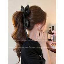 1pc/ Bow Ribbon Banana Hair Clip, Women High Ponytail Twist Clip, 2025 New Fashion Hair Accessory, Cute Street Style ABS Plastic Banana Clip, Suitable For Spring, Summer, Autumn, Winter, Back To School Season, Autumn Accessories, Bobby Pins, Claw Clips, Hair Claws, Hair Slide, Hair Barrettes, Clips For Hair, Fall Fashion, Bows - 彩色 - 查看 3