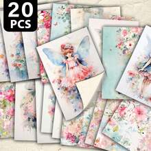 20 بطاقة بريدية مرسومة باليد أصلية بأسلوب الفتيات الجميلات، يمكن استخدامها كبطاقات تهنئة، بطاقات رسائل إيضاحية، هدايا أعياد ميلاد/أعياد، بطاقات تهنئة بأسلوب الألوان المائية، بطاقات رسائل هدايا إبداعية، قرطاسية للطلاب