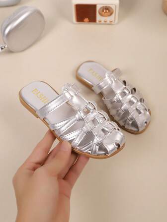 Children's Fashion Casual Outdoor Comfortable Non-Slip Durable Flat Closed Toe Sandals, Children's Indoor Slippers, Children's Beach Holiday Flip Flops