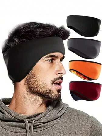 1 st/2 st vinteröronvärmare pannband kallt väder skidmuffar för kvinnor män utomhus cykling aktiviteter svart grå