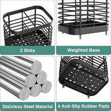 Black Toothbrush Holders Wall Mounted For Shower, Bathroom Electric Tooth Brush Holder Storage Organizer For Shower,  Toothpaste Caddy Stand For Bathroom, House Essentials For New Home{Inchsize_nameinch:Inch2Slotsinch,Inchcolor_nameinch:InchBlackinch} - màu đen - Xem 6