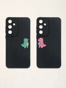 2pcs Black Phone Cases, Dinosaur Design Couple Phone Cases, Compatible With IPhone & Galaxy Phones, Phone Covers, Cute Phone Cases, Compatible With IPhone 13/15/16 Pro Max, Galaxy, Great As Birthday Gift, For Girlfriend, Boyfriend Or Personal Use - Multicolor - View 38