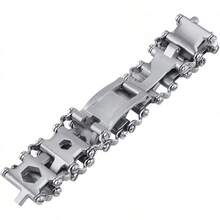 Pulsera de Herramientas Multifuncionales Portátiles Resistentes para Reparación del Hogar Camping Herramientas de Emergencia 29 Funciones Pulseras de Acero Inoxidable - Blanco - Ver 8