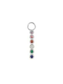 1Pc 925 Sterling Silver Earring Colorful CZ/ Moss Agate Dangle Chain Charm | Garnet Gold Plated Conch Charm| Rook Helix Cartilage Charm| Sterling Silver Natural Gemstone Addon - Silver - View 21