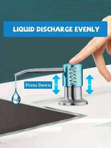 1 Set Kitchen Sink Soap Dispenser Pump, Stainless Steel Head Sink Hand Soap Dispenser, Soap Dispenser With Tube Hose Bottle Accessories, Home Bathroom Decoration Autumn Decoration, Christmas Must-Have. Kitchen Items Kitchen Accessories Kitchen Tools - Multicolor - View 5