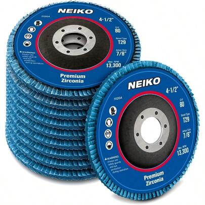 NEIKO 11120A 10 Pack Zirconia Flap Discs 41 2 For Angle Grinder 80 Grit Flapper Wheel Angled T29 Grinding Wheel 4.5 Inch Flap Disc 7 8" Arbor Grinding Disc Flap Wheel For Wood And Metal Sanding