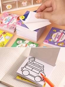 50 Pages Square Cartoon Convenient Mini Children's Doodle Book Inspire Children's Hands-On Ability And Creative Expression, Easy To Carry Coloring Watercolor Coloring Children's Enlightenment Painting Book, Educational For Boys And Girls, Birthday Gifts, Christmas Gifts,New Year's Gift