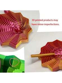 扩展感官减压星形3D打印新奇陀螺仪。八角形手柄带有装饰设计，可作为缓解压力的有趣成人新年礼物。趣味设计，八角形造型，精工制造。