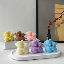 1 pieza Molde de vela con diseño de oso abrazando AMOR para manualidades de jabón, resina y yeso, decoración del Día de San Valentín y regalos creativos hechos a mano, adecuado para principiantes, simple y fácil de desmoldar