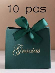10件套精美礼盒套装，印有“Gracias”字样并系有丝带——非常适合存放零食、糖果和小礼物——适用于感恩节、婚礼、新娘送礼会、派对回礼和节日庆典——用途广泛，优雅别致，适合各种场合。迷你礼品袋，是返校季、情人节等场合的理想之选。 - 多色 - 查看 12