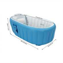 DNYSYSJ Carnival Inflatable Bathtub - Portable Foldable Non-Slip Basin With Air Pump, Blue Contemporary Design, 26x23x7.5cm, Durable PVC Material For Home & Travel Use, Inflatable Bathtub, Travel Bathing Solution, Modern Bathroom Accessory, Easy Storage Desi