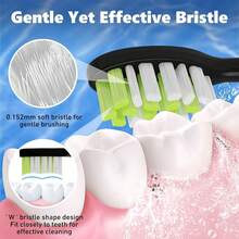 Compatible With  One Series Sonicare Electric Toothbrush Replacement Brush Heads,For  One HY1100 HY1200 BD100/AZ Series Electric Toothbrush,10 Pack (Shadow Black, Medium){Inchcolor_nameinch:InchShadowBlackinch,Inchsize_nameinch:Inch1Count(Packof10)Inch} - 暗影黑 - 查看 5
