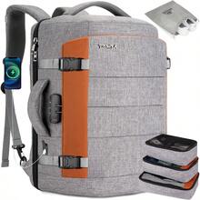 Tzowla 40L Travel Laptop Backpack For Men Women Carry On Flight ApprovedExpandable Large Capacity Water Resistant Anti Theft Backpacks With USB Port Business Causal Daypack Bag Fit 17.3"Computer - GreybackpackWith3PackingCubes - View 1