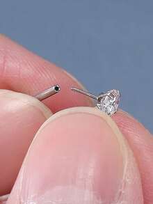 Bông tai đinh tán không ren phẳng bằng thép không gỉ, đinh tán mũi đẩy CZ, sụn tragus, xoắn ốc, vành tai, môi, lỗ mũi, đồ trang sức xỏ khuyên Medusa không gây dị ứng 6mm 8mm 20G - Đinh chốt đẩy - Xem 8