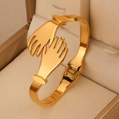 1pc Stainless Steel Hollow Bracelet For Women - Unique Design Blue Eye Roman Single Diamond Decor Jewelry Bracelet, Perfect Gift For Valentine's Day/Mother's Day/Christmas