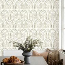 1 Roll Bohemian Style Self-Adhesive Wallpaper - Vintage Geometric Floral, Peel And Stick Wallpaper, Waterproof And Removable Decorative Sticker, Suitable For Living Room, Bedroom, Background Wall, Cabinet, Bookshelf, Furniture Renovation, Hostel Entrance, Corridor, DIY Transformation - Multicolor - View 6