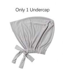 2pcs Women's Scarf & Beanie Set, Versatile All-Match Cap Soccer For Hijab , Matching Abaya Elastic Cap Chiffon Scarf Hat Combo Leisure Outfit Accessories Women - Light Grey - View 10