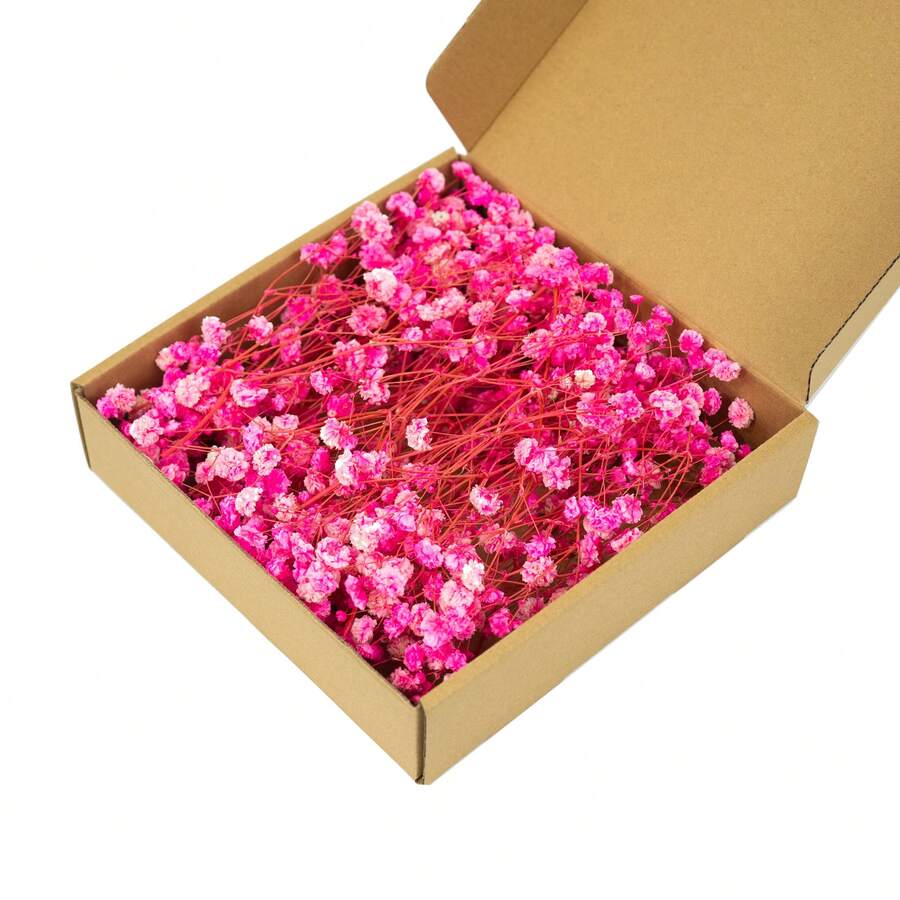 1 Box Natural Preserved Baby's Breath Flowers - Elegant Everlasting Baby's Breath, Suitable For Home, Office, Wedding, Christmas, Halloween Party, Crafts - , Maintenance-Free, Suitable For Ages 14+ - Pink - View 1