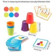 Juguete de apilamiento de tazas sensoriales para bebés - Juego de aprendizaje de clasificación de colores y formas para el desarrollo de habilidades motoras finas, tazas vibrantes con rompecabezas de base geométrica, regalo educativo para el desarrollo cognitivo de niños pequeños, contenedor de almacenamiento fácil
