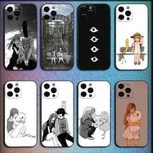 Funda de teléfono Goodnight Oyasumi Punpun para iPhone 17 16 15 14 13 12 11 Ais/Pro/Max/Plus, cubierta negra suave - z2 - Ver 1